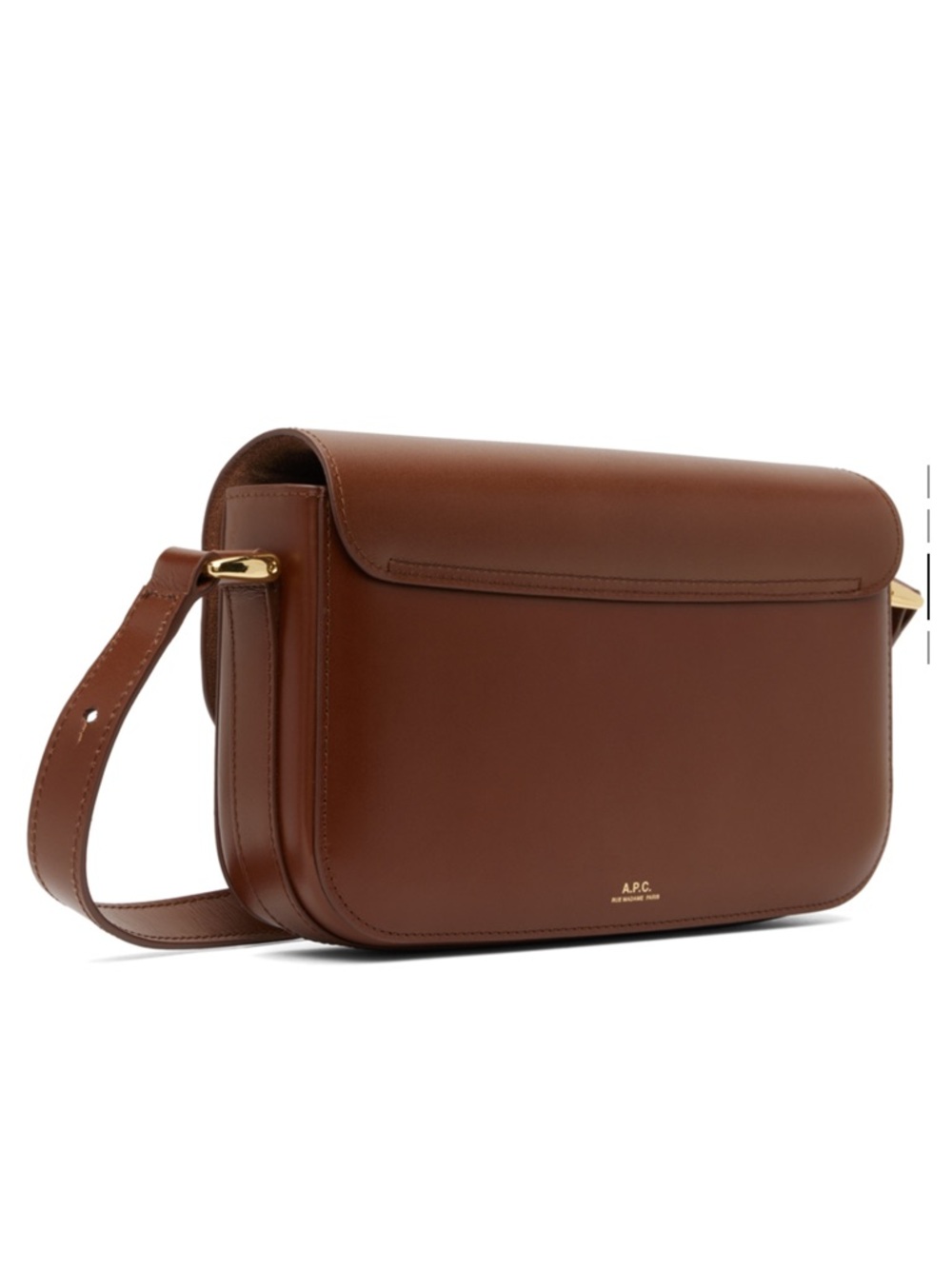 Brown Leather Crossbody Bag with Gold Hardware - Picture 3 of 4